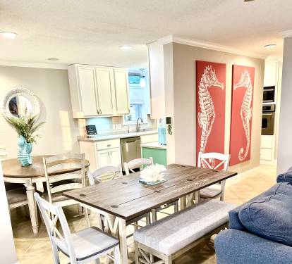 Dining Area-Sofa Table Converts to an Extra 6 Person Table