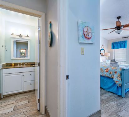 Bathroom and Bedroom with King Bed