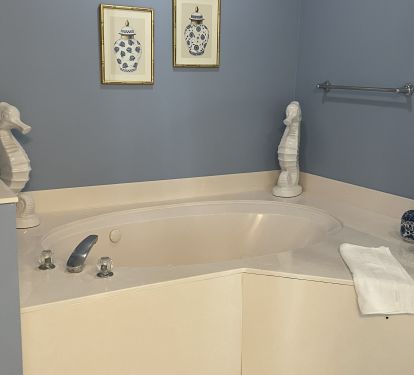Relax in the jetted garden tub.