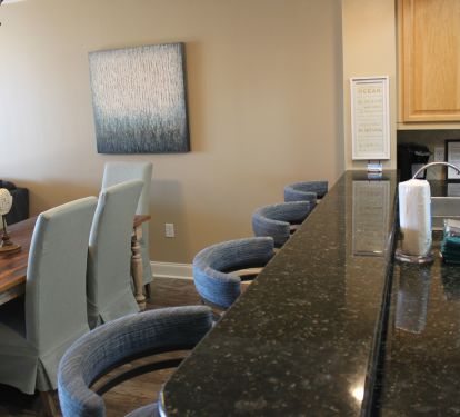 The counter seats another four in very comfortable barstools