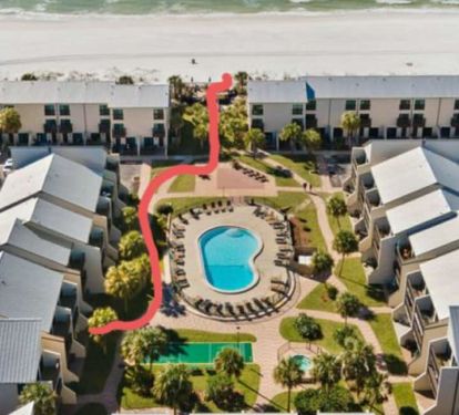 distance from unit 151 to the beach