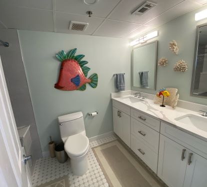 Fully Renovated Bathroom with Double Sinks
