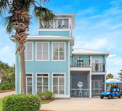 Sunkissed-5 six seat golf cart is included for free. Makes hauling coolers, toys and kids to the beach a breeze!