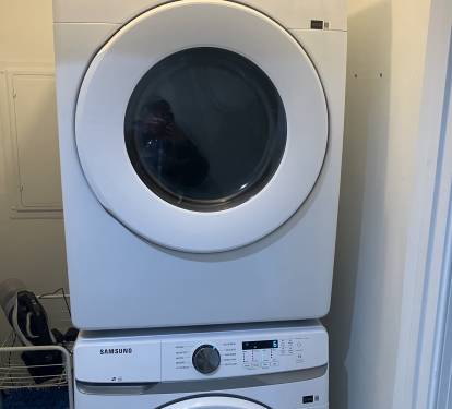 New full size washer and dryer.