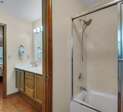 Master bath tub and shower combination