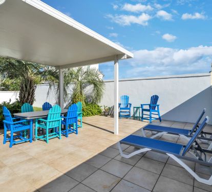 Patio seating for 10 with brand new Adirondack furniture!