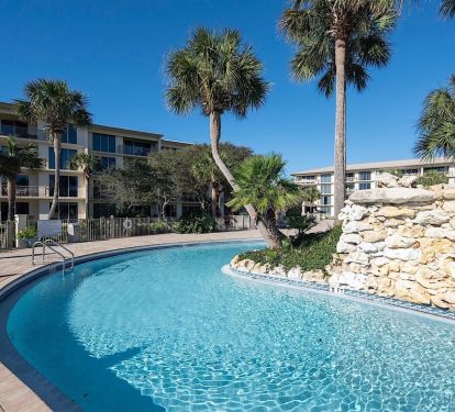 Beautiful lagoon pools with water falls and a hot tub. Best pool on 30A.