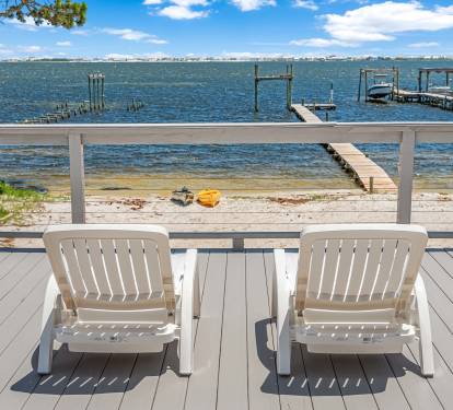 Overlooking your private beach and Santa Rosa Sound waters