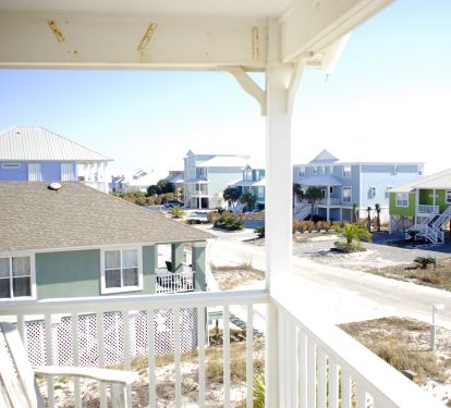 View off the upstairs balcony
