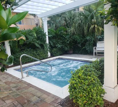 One of two hot tubs at the resort