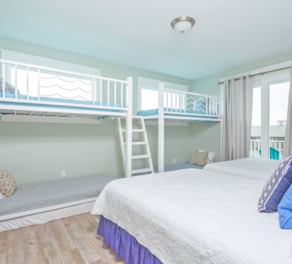 Bunk Room with 2 Twin over Twin bunks and 2 Queens
