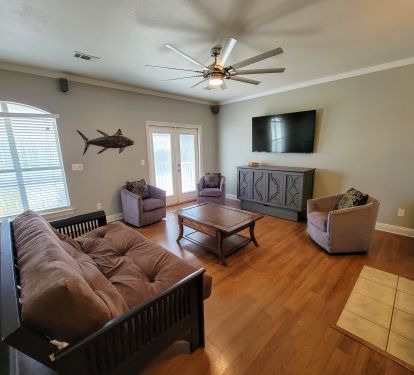 3rd Floor Game Room, Balcony, Kitchenette, bar, Futon sleeper,  and TV