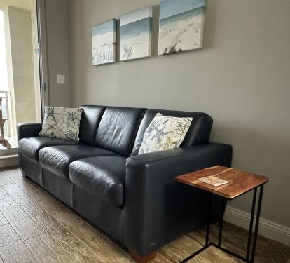 "Bonus Den" with Leather Sleeper Sofa That Can Be Left Open All Week If Desired