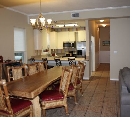9 Foot Teak Slab Dining Table, seats 14