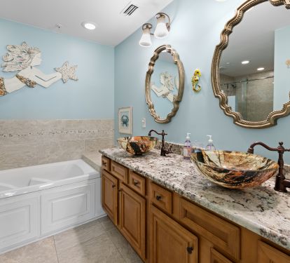 Master Bath with Double Vanity and Gorgeous Walk-in Shower
