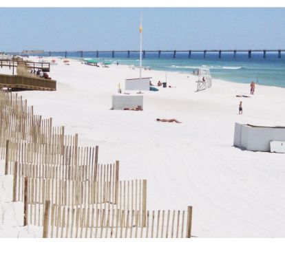 Okaloosa Island pier is approx a 1 mile walk along the beach from the condo!