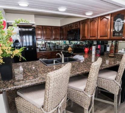 Kitchen with Bar Seating for 3