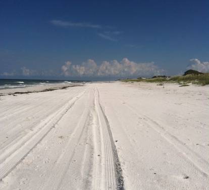 Walking the White Sand Beach (Recently Replenished)