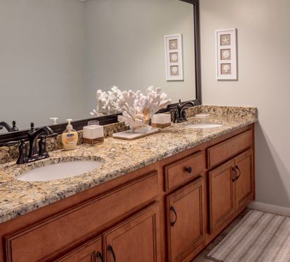 Double Vanity with Granite Counter Tops 