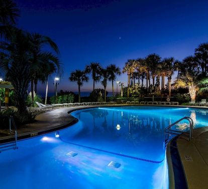 Take a romantic evening swim then jump into the hot tub