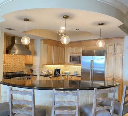 Chef inspired kitchen with Viking appliances and an ice maker