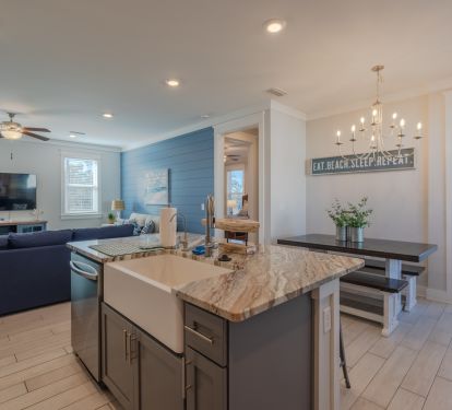 Kitchen island with counter seating