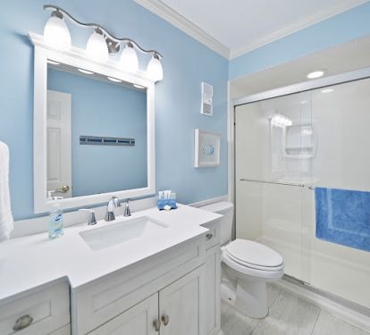 Master bath with walk-in shower.