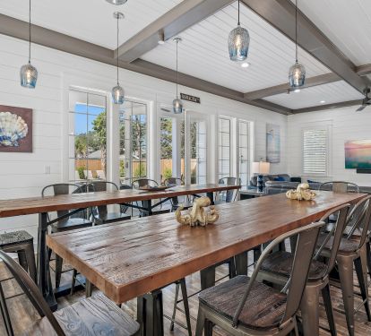 2 high tops seat 20 + 4 barstools at kitchen island