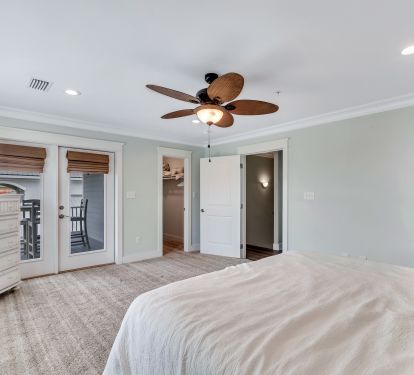 Spacious 3rd Floor Master King with walk-in closet and private bath.
