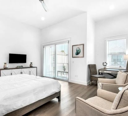 Horizon-18 Bedroom 4. Pic 2. 3rd floor. King bedroom with private bath, balcony and writing desk. (sleeps 2)