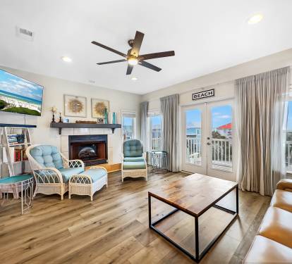 Living Room with Wrap Around Decks for Amazing Views from Every Window!