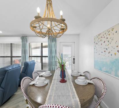 Dining room with a GULF VIEW