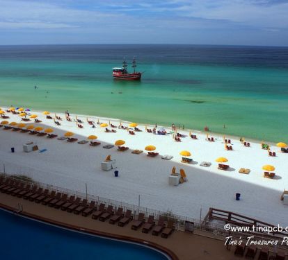 View from 802 sq ft wrap around balcony overlooking beach &amp; Gulf of Mexico