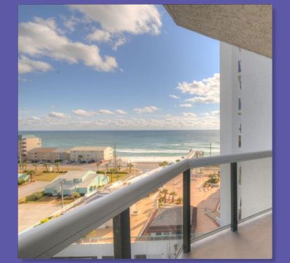 The huge balcony has access to all rooms and views for miles.