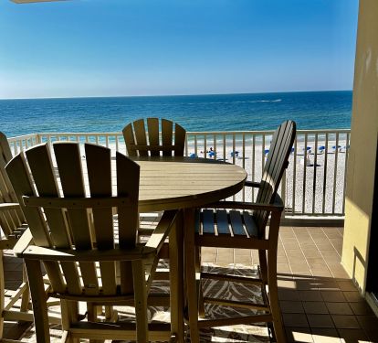 Balcony with beautiful beach view!