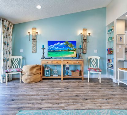Living room with smart tv