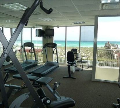 work out room on first floor facing the beach