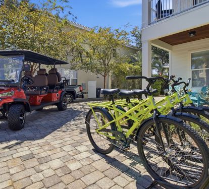 Golf cart and bikes for guests use