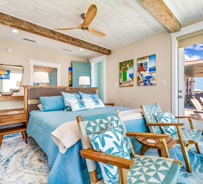 Master suite with furnishings handmade from Costa Rica. 