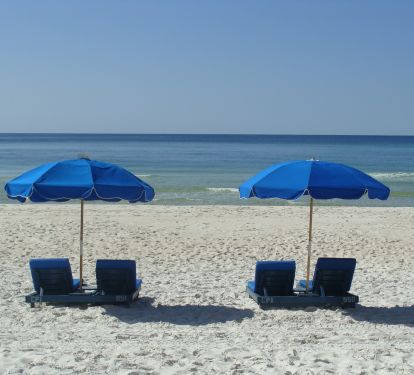 The beach lounges &amp; umbrella we include for our guests 