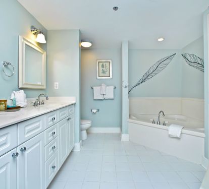 HUGE Master bath! The shower could fit like 8 people!