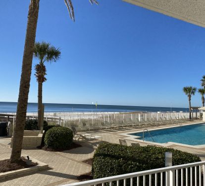 Outdoor pool and boardwalk access