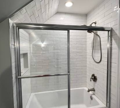 custom tile shower/tub in Upstairs King Master 1