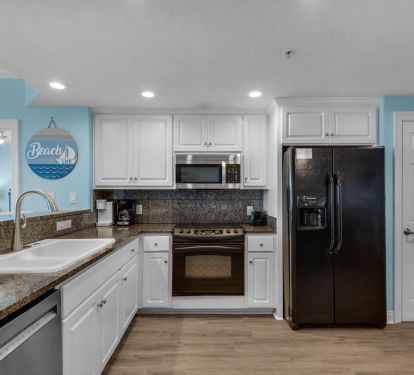 The kitchen view allows you to see the ocean 