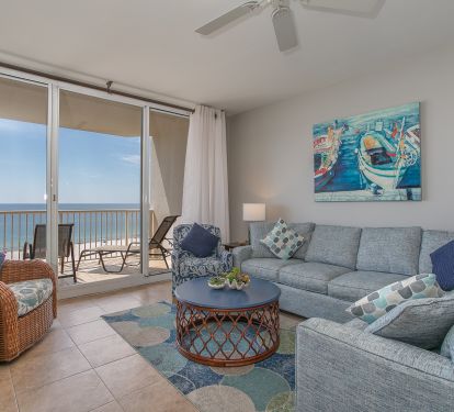 Living Room/Balcony w/Beach View