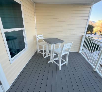 St. Somewhere balcony with bistro table