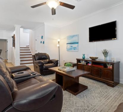 Sitting area with Comfy Couch and TV