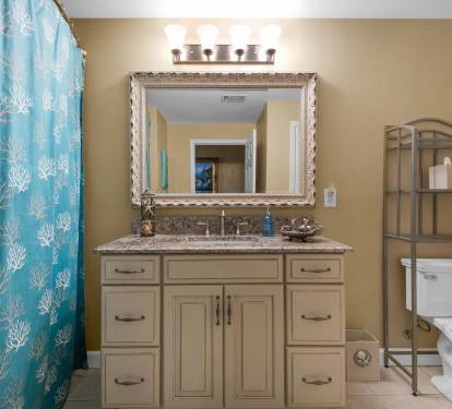 2nd Master Bathroom (in Lock-out Apartment) with Matching Shower Curtain