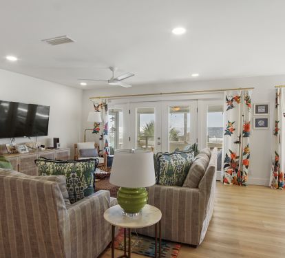 Living room view of beach