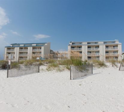 View of the building from the beach